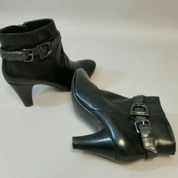 Bandolino Flight Ankle Boots Black Leather 6M - Picture 3 of 8